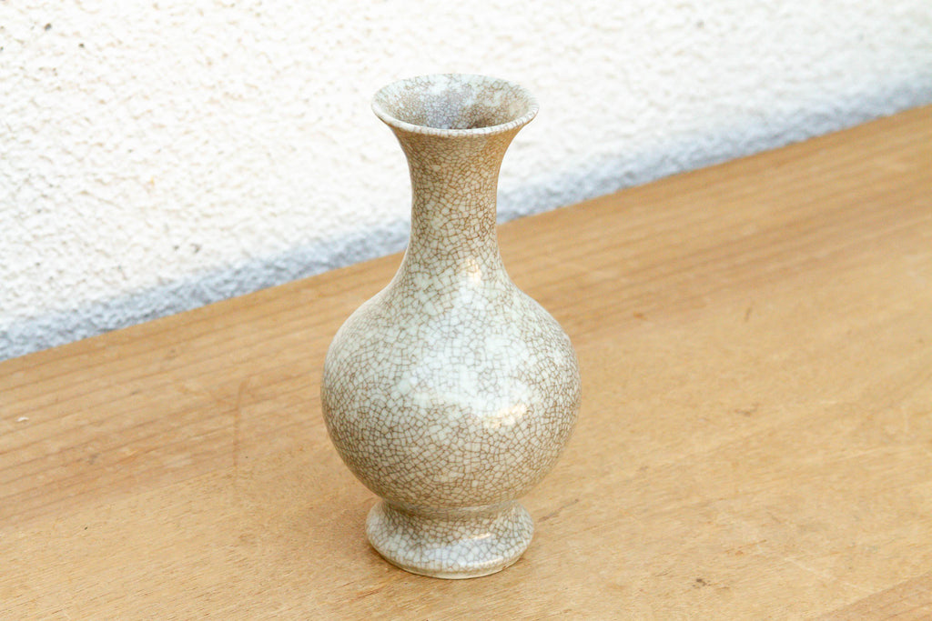 Bulbous Silhouette Ceramic Crackle Small Vase