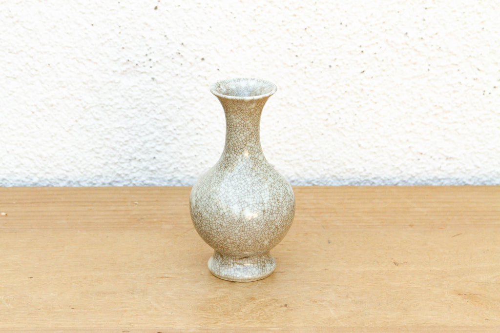 Bulbous Silhouette Ceramic Crackle Small Vase
