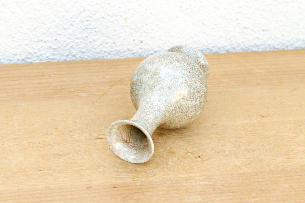Bulbous Silhouette Ceramic Crackle Small Vase