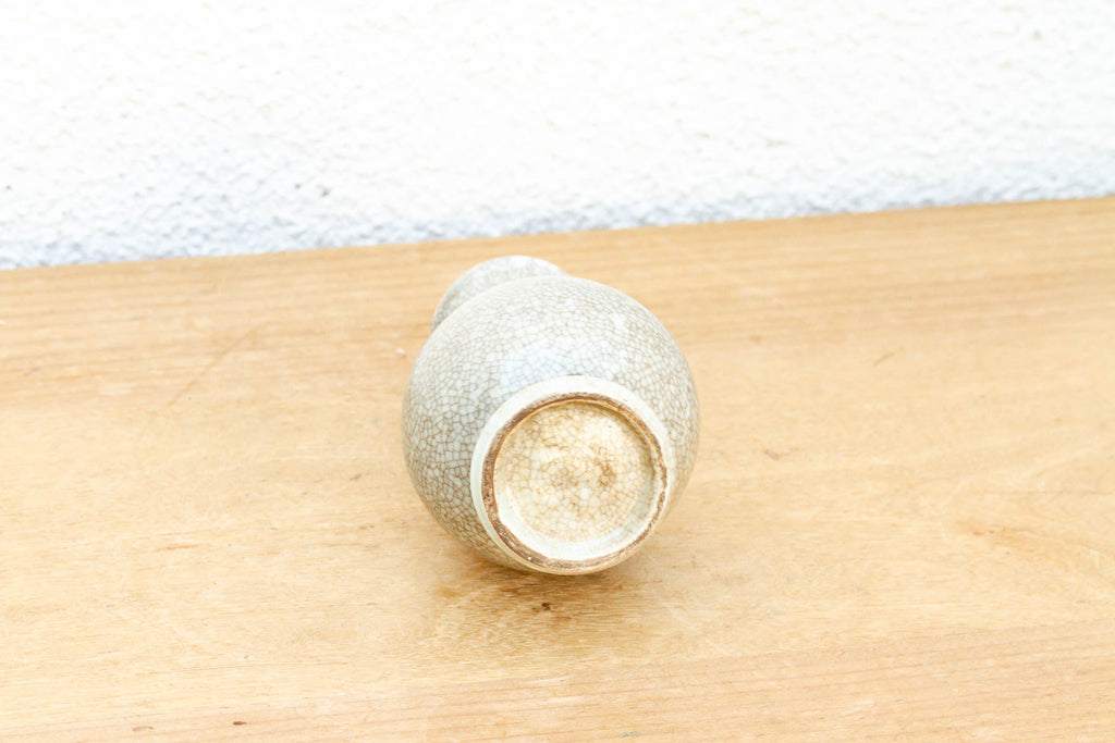 Bulbous Silhouette Ceramic Crackle Small Vase
