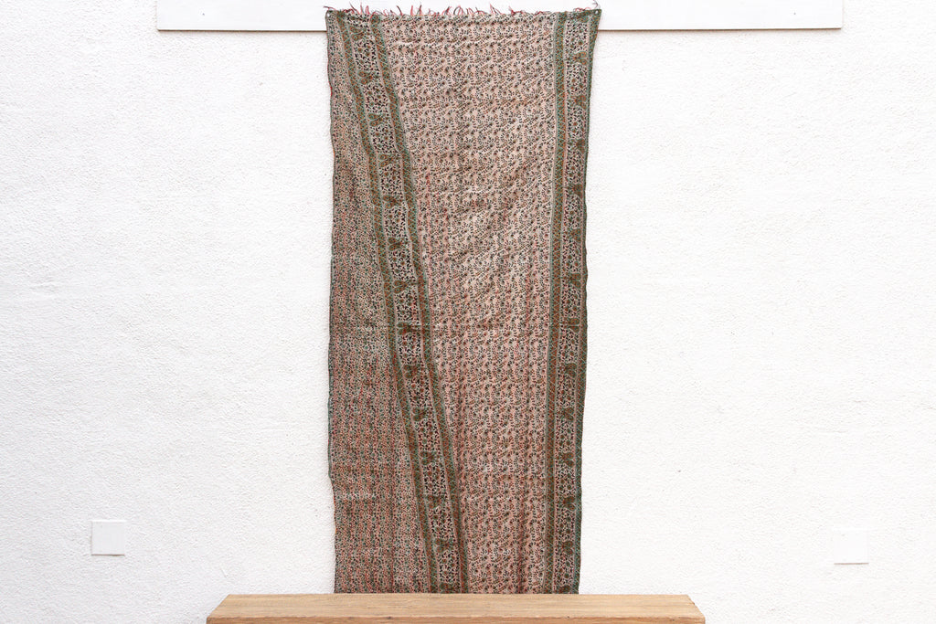 Saffron Silk Kantha Reversible Throw