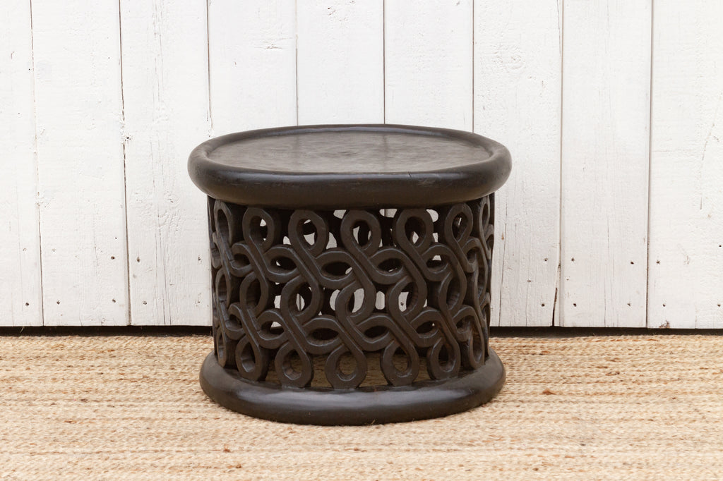 African End Table African Floral Carved End Table– DE-COR | Globally Inspired
