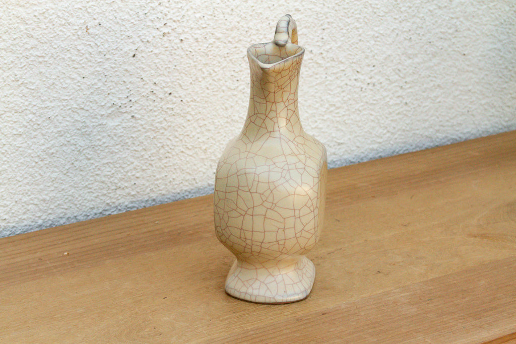 Vintage Stylized Handle Ceramic Pitcher