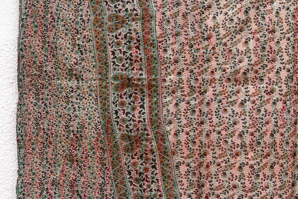 Saffron Silk Kantha Reversible Throw