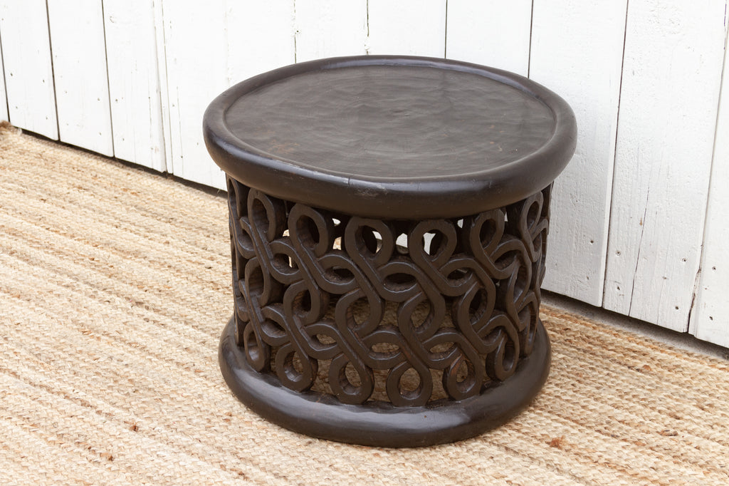 African End Table African Floral Carved End Table– DE-COR | Globally Inspired