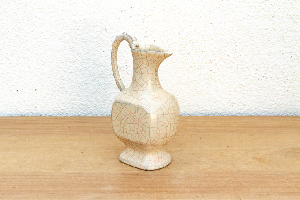 Vintage Stylized Handle Ceramic Pitcher