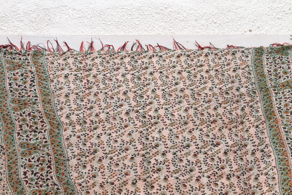 Saffron Silk Kantha Reversible Throw
