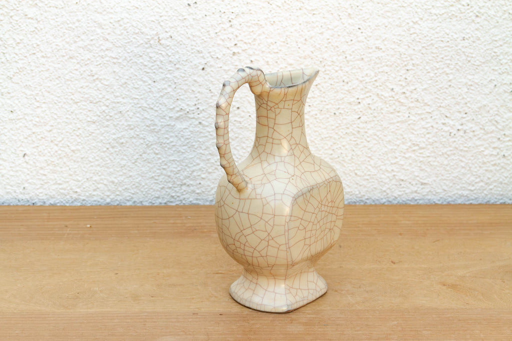 Vintage Stylized Handle Ceramic Pitcher