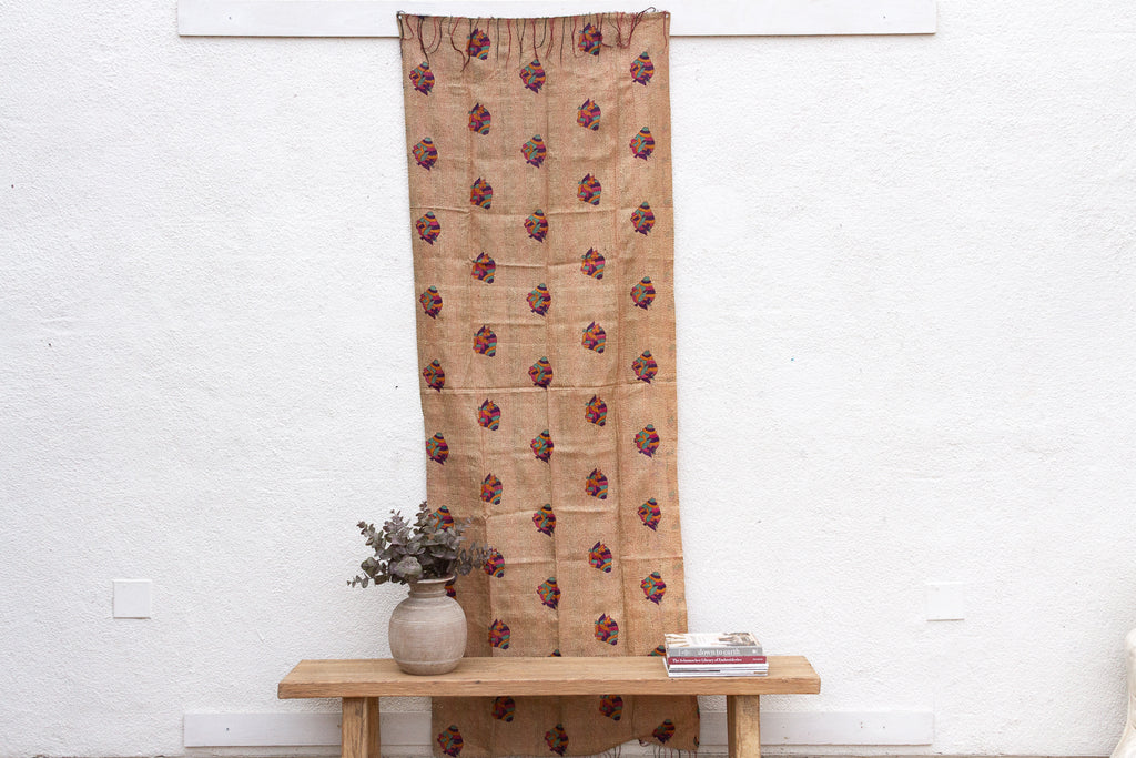 Boho Luxe Silk Kantha Reversible Throw