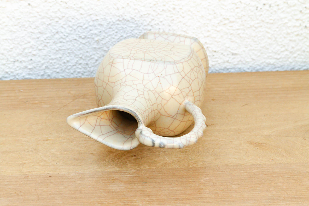 Vintage Stylized Handle Ceramic Pitcher