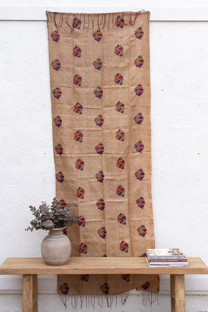 Boho Luxe Silk Kantha Reversible Throw