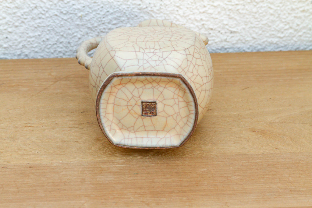 Vintage Stylized Handle Ceramic Pitcher