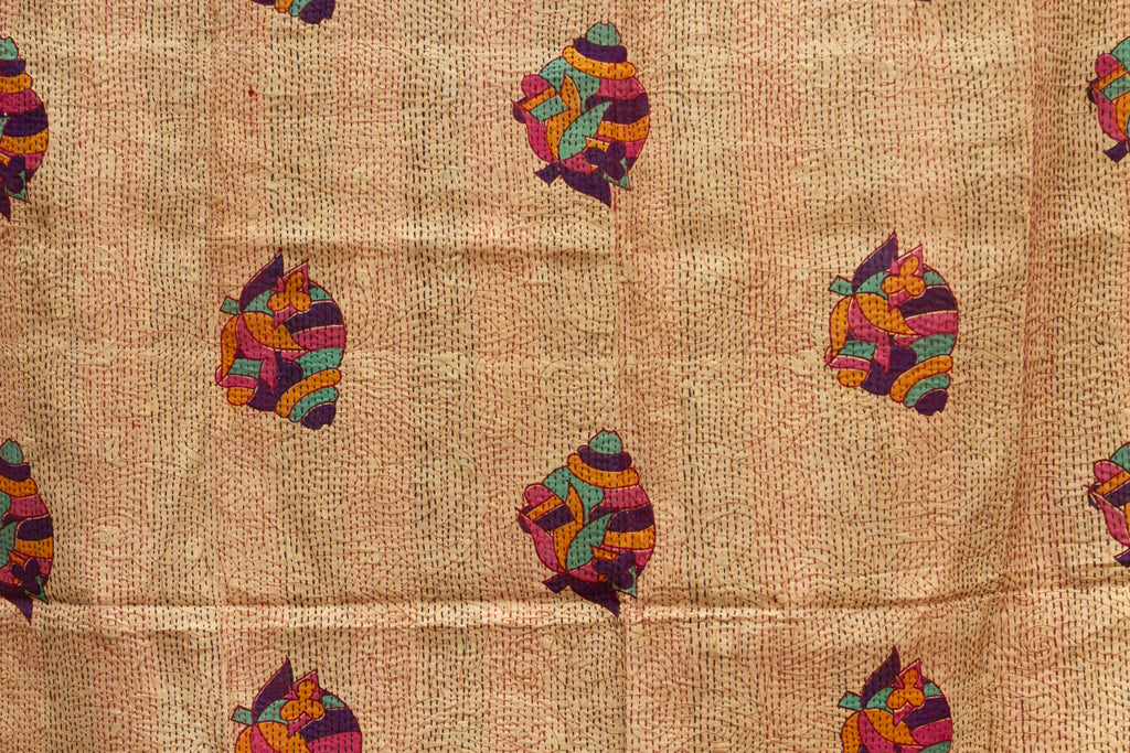 Boho Luxe Silk Kantha Reversible Throw