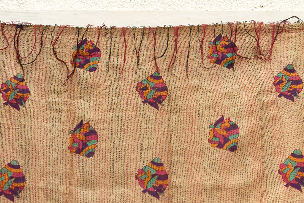 Boho Luxe Silk Kantha Reversible Throw