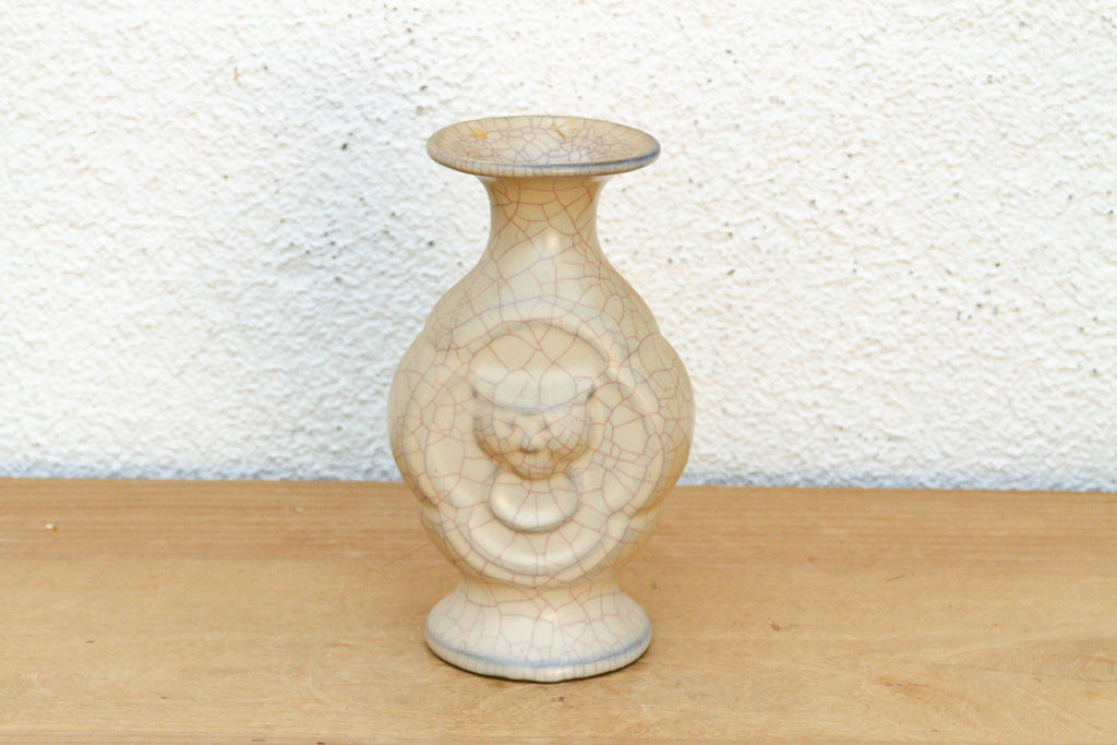 Traditional Ge-Style Stoneware Medallion Vase