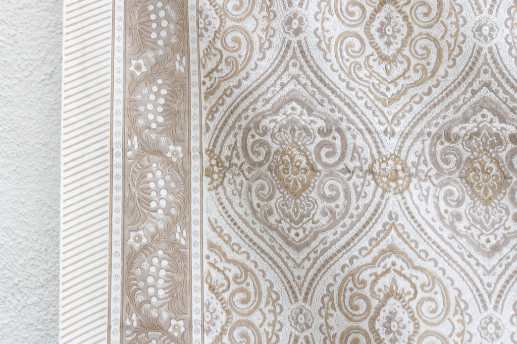 Desert Dune, Hand Blockprint Cotton Coverlet