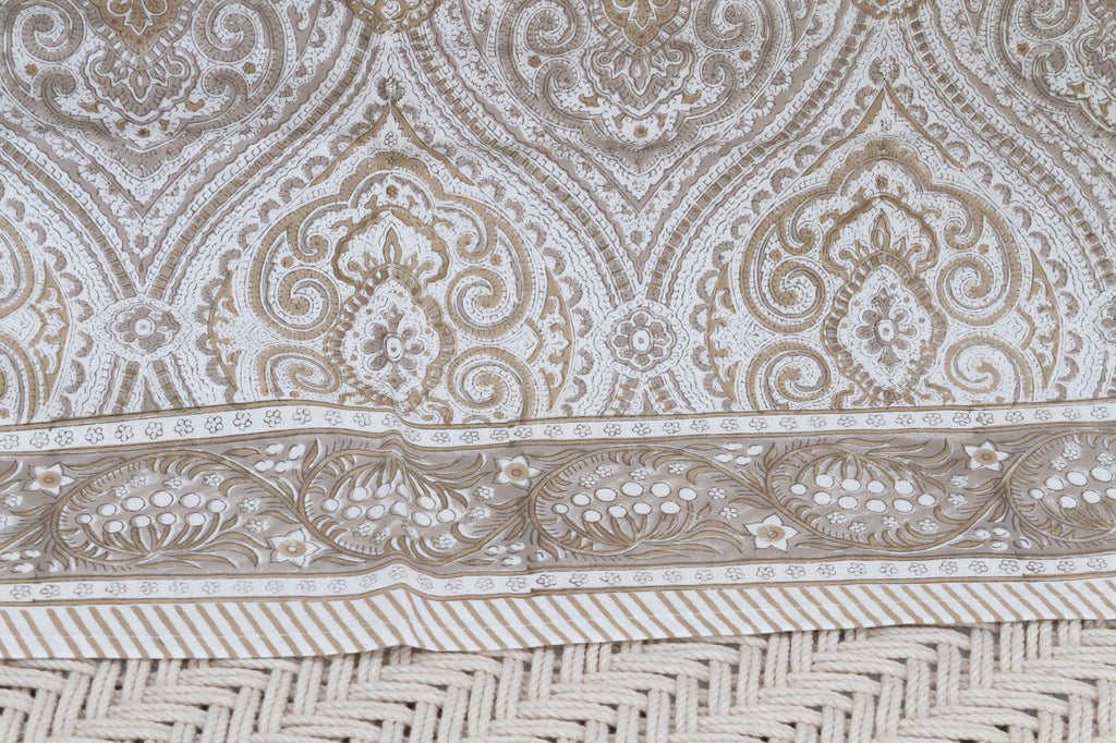 Desert Dune, Hand Blockprint Cotton Coverlet