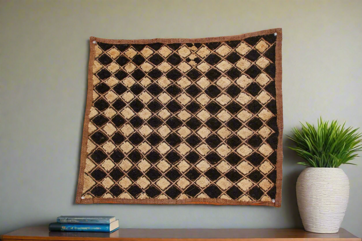 Labyrinth African Kuba Cloth Panel– DE-COR | Globally Inspired
