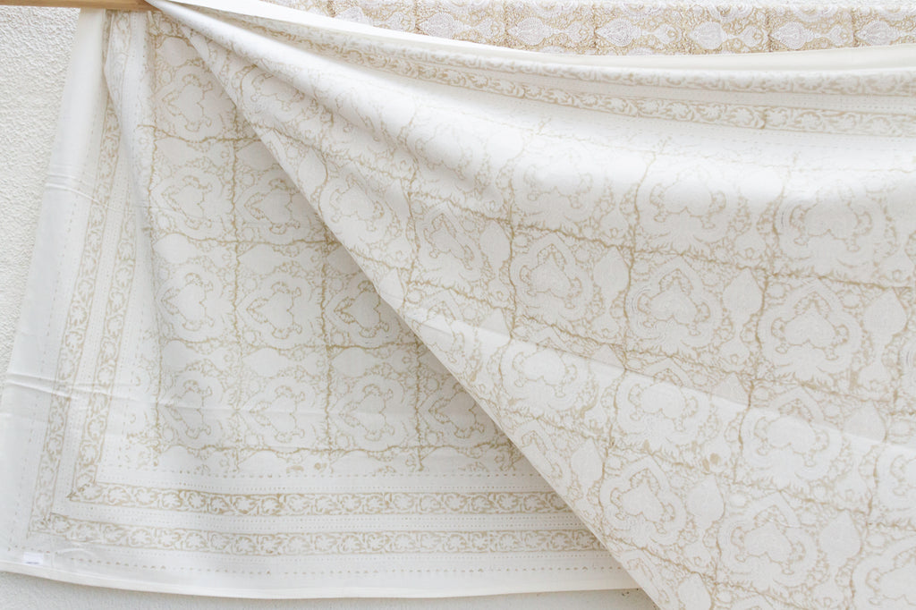 Paisley Dance, Hand Blockprint Cotton Coverlet