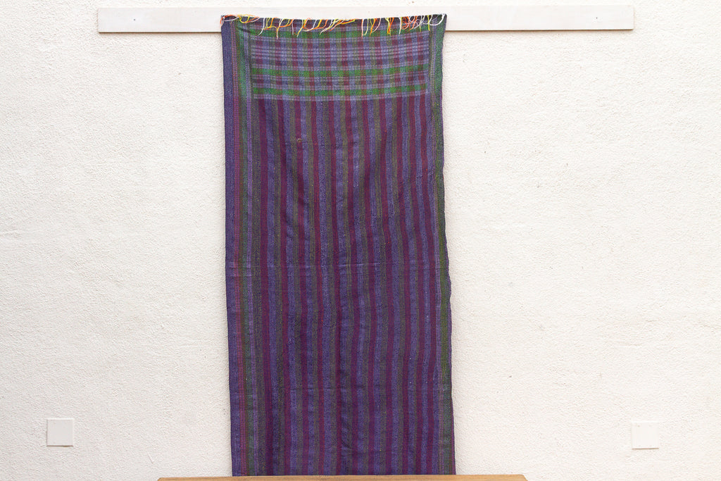 Indigo & Plum Silk Kantha Reversible Throw (Trade)