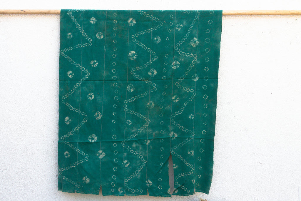 Vintage African Burkina Tie-Dye Teal Throw (Trade)