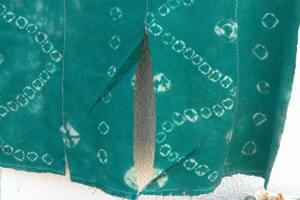 Vintage African Burkina Tie-Dye Teal Throw (Trade)