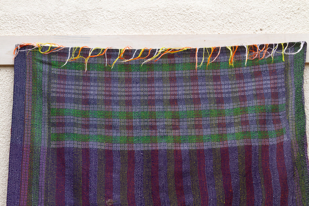 Indigo & Plum Silk Kantha Reversible Throw (Trade)