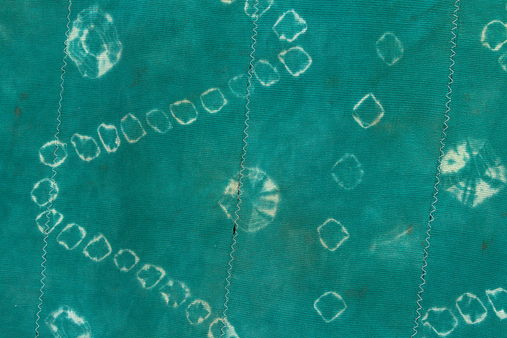 Vintage African Burkina Tie-Dye Teal Throw (Trade)