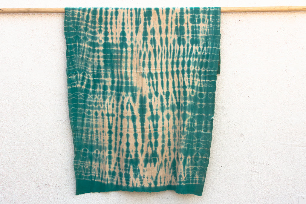Vintage African Teal Resist Wave Throw (Trade)