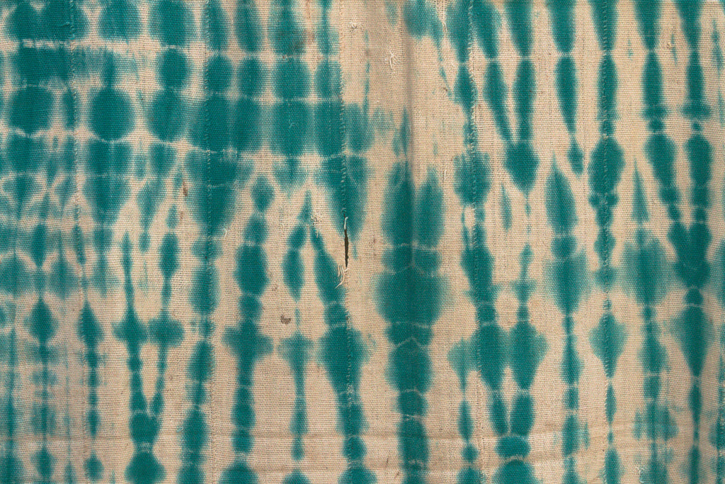 Vintage African Teal Resist Wave Throw (Trade)