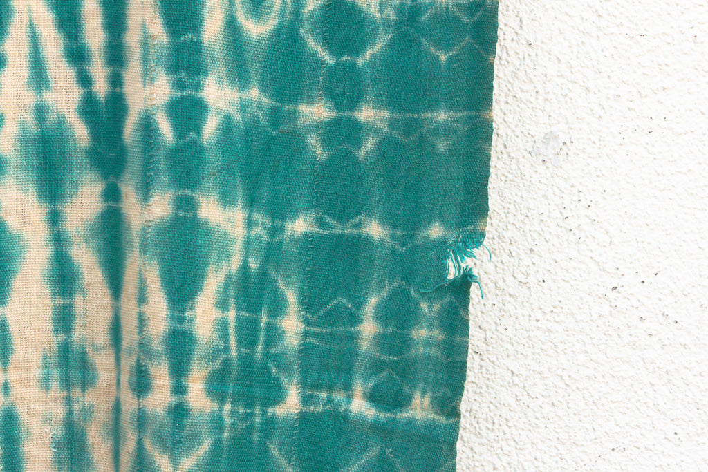 Vintage African Teal Resist Wave Throw (Trade)