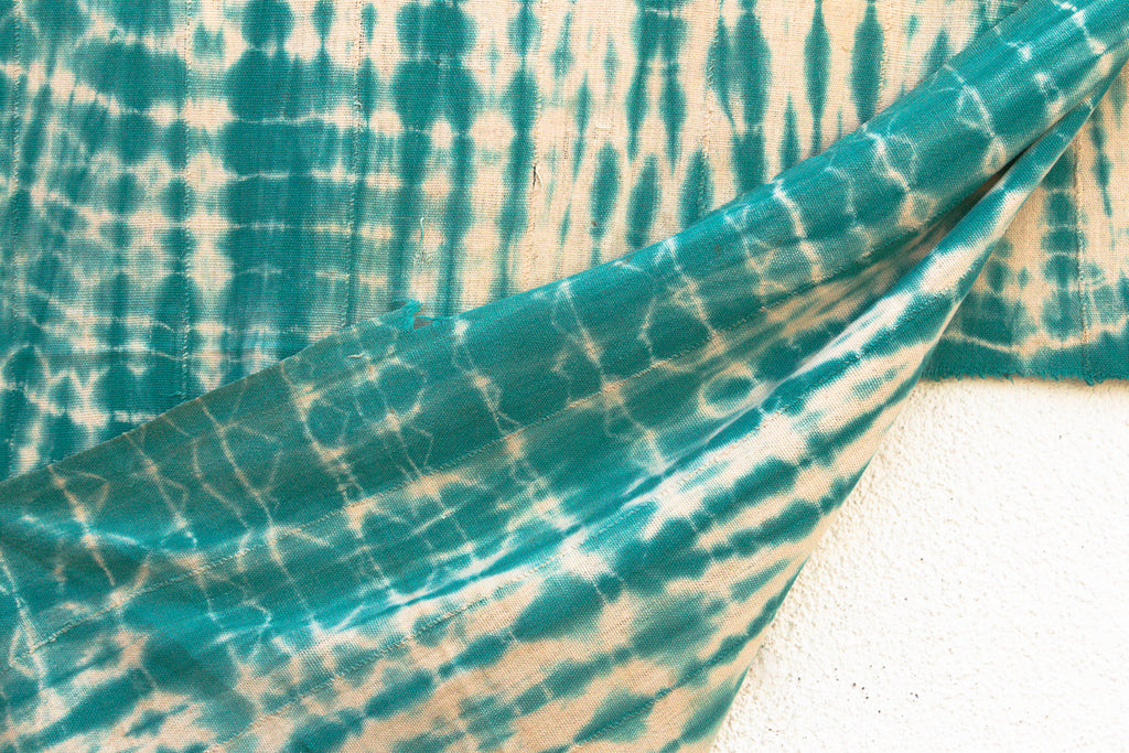 Vintage African Teal Resist Wave Throw (Trade)