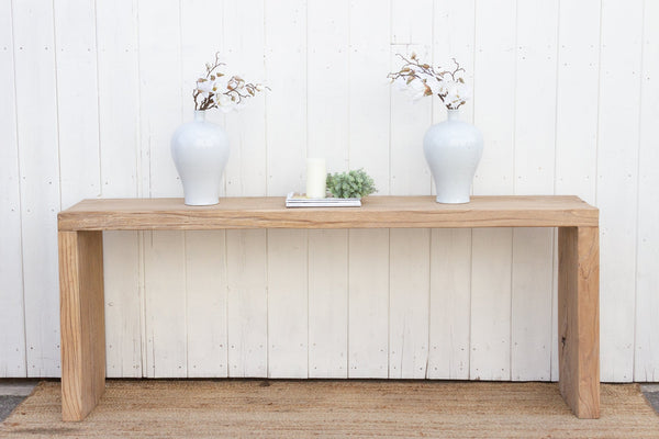 Thick Top Reclaimed Elm Waterfall console