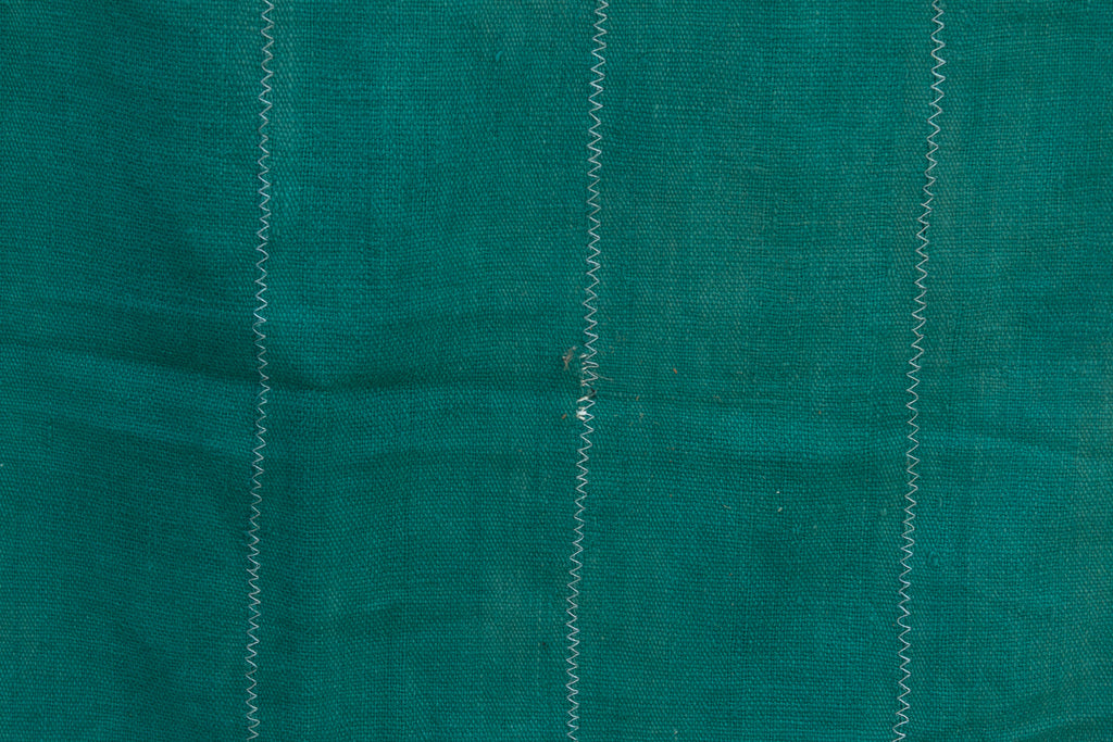 Vintage African Teal Stitched Path Throw