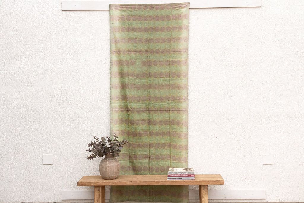 Ethereal Mint Silk Kantha Reversible Throw