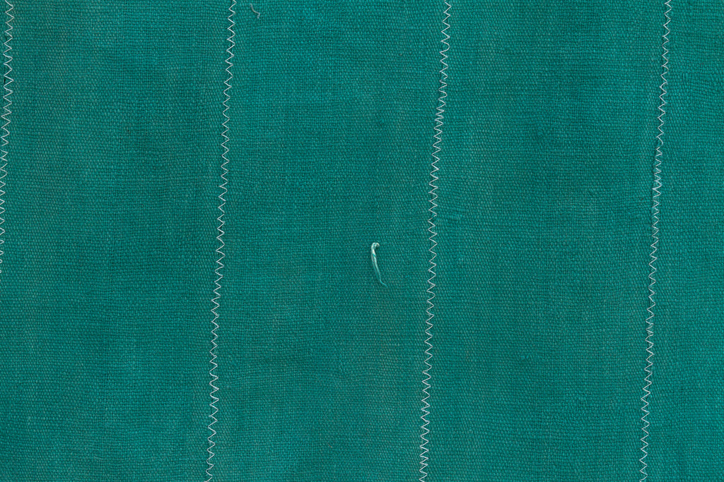 Vintage African Teal Stitched Path Throw