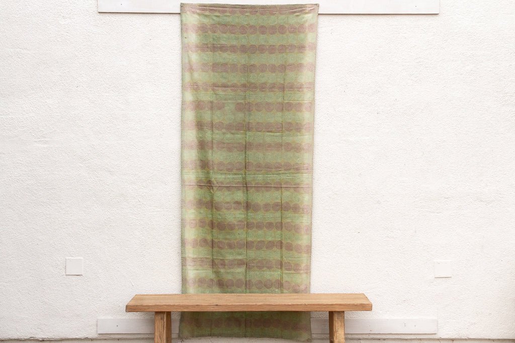 Ethereal Mint Silk Kantha Reversible Throw