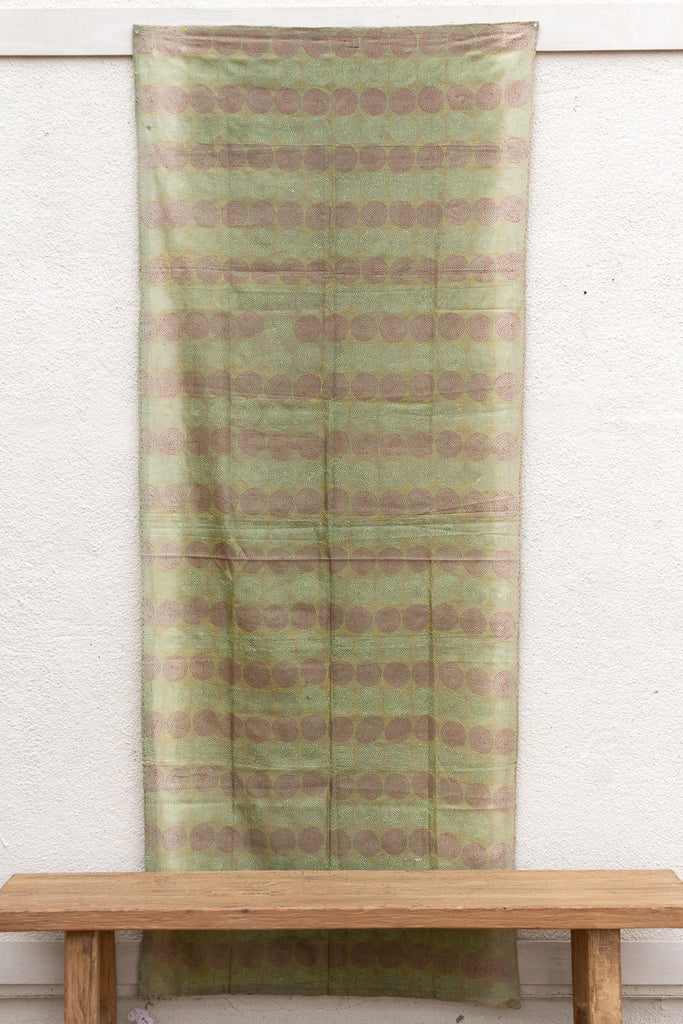 Ethereal Mint Silk Kantha Reversible Throw