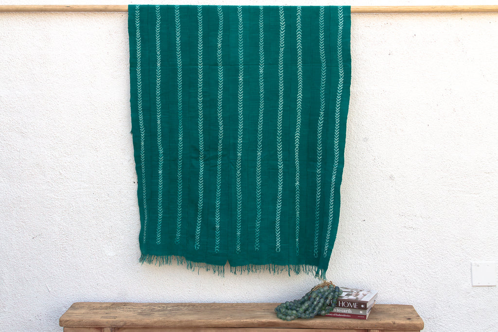 Vintage African Teal Throw