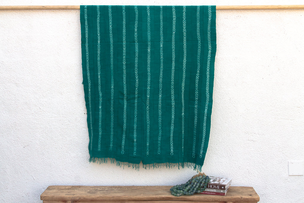 Vintage African Teal Throw