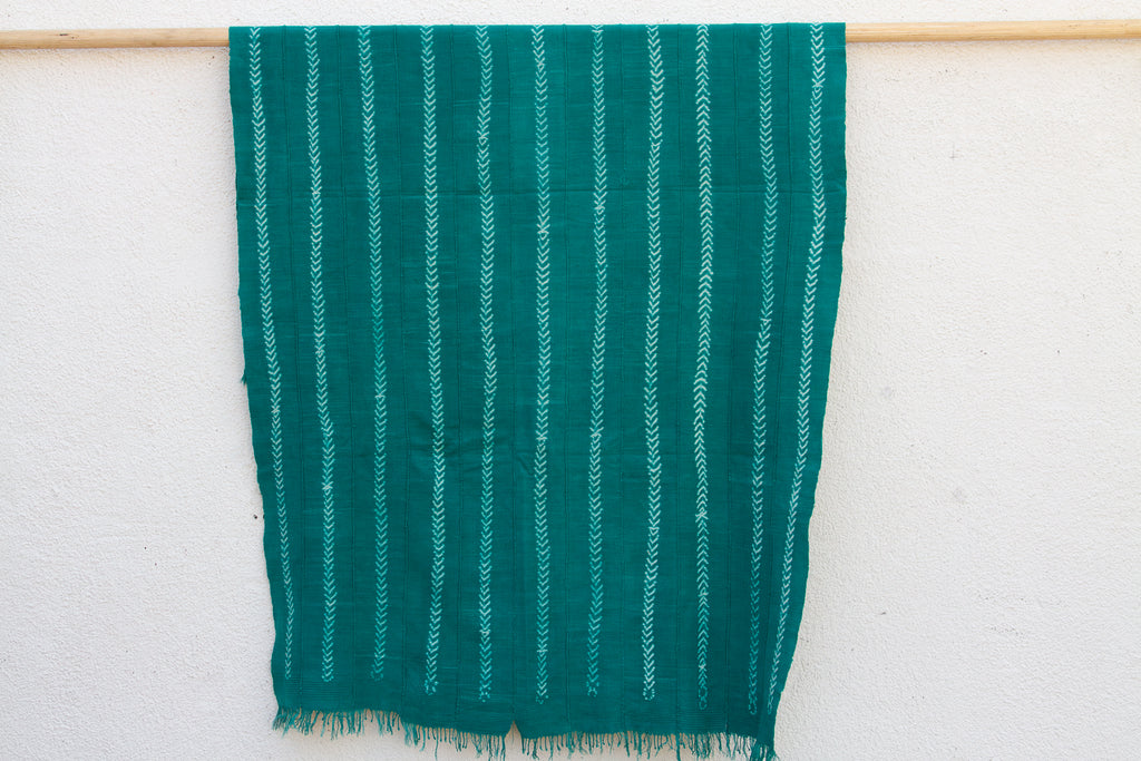 Vintage African Teal Throw