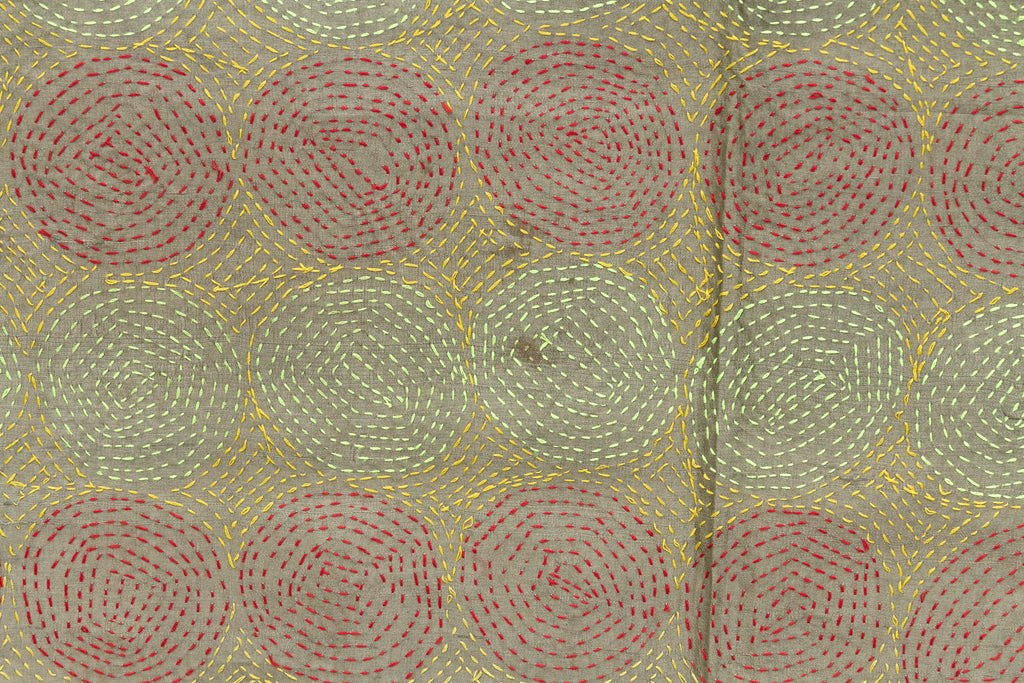 Ethereal Mint Silk Kantha Reversible Throw