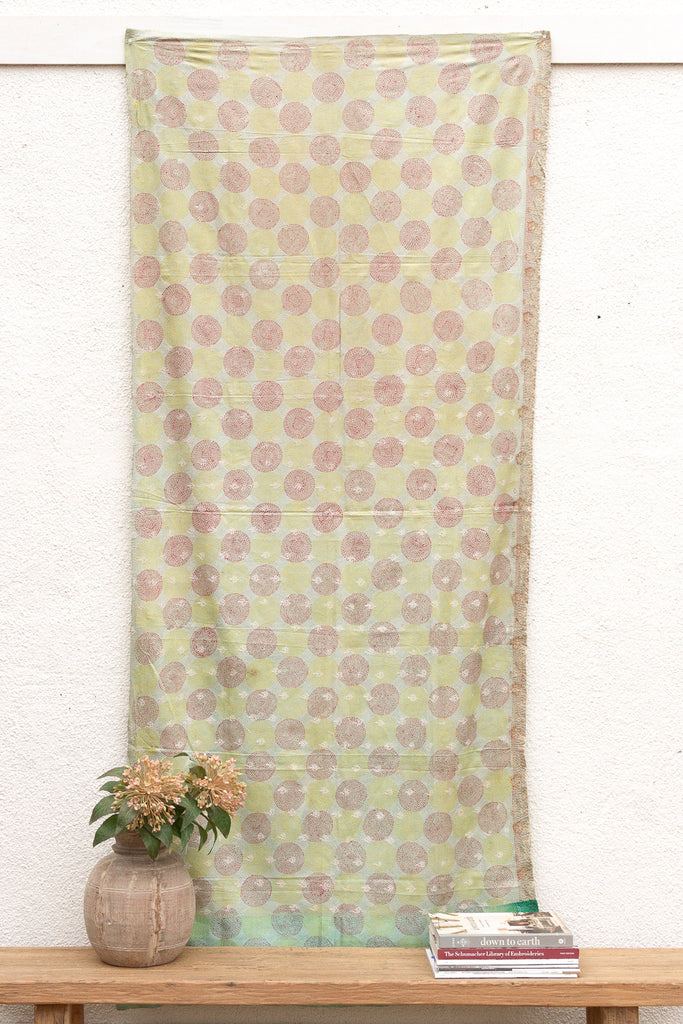 Polka Dot Silk Kantha Reversible Throw
