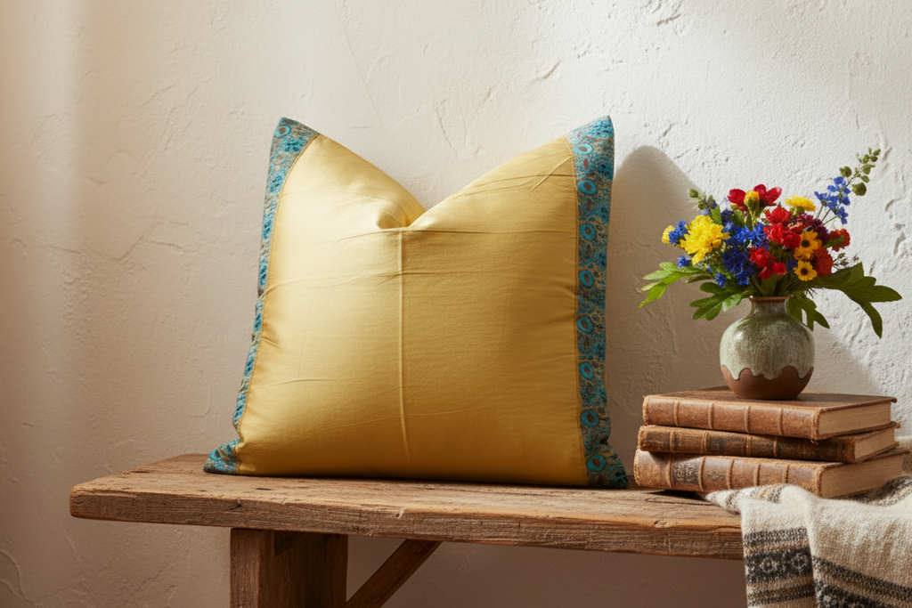 Pampas Festive Silk Euro Pillow Cover