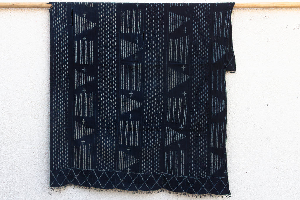Dogon African Celestial Geometry Indigo Throw