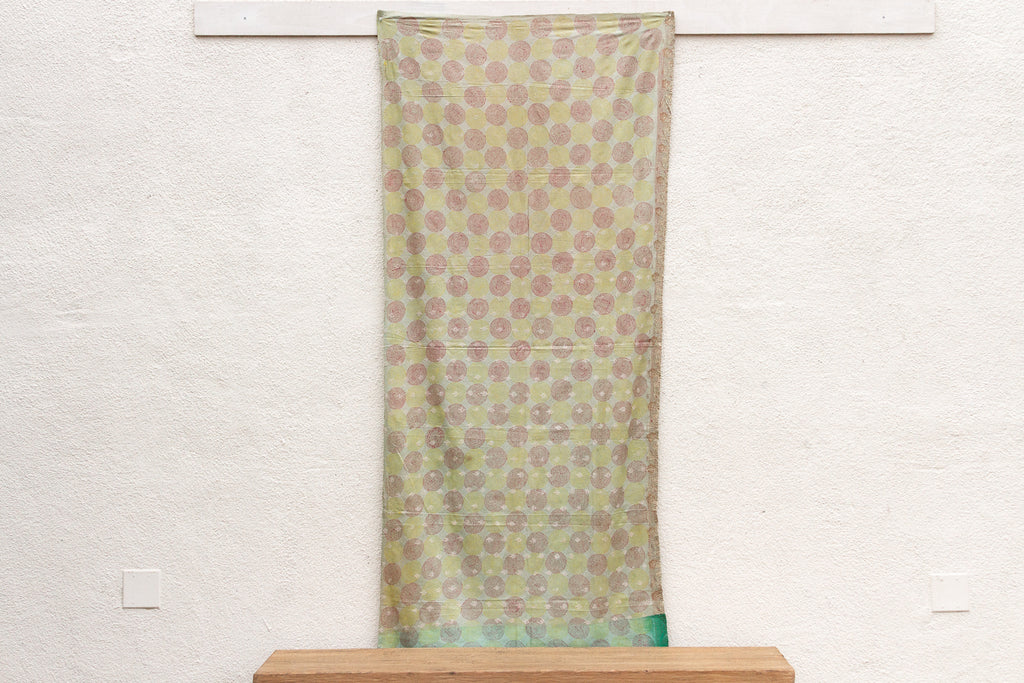 Polka Dot Silk Kantha Reversible Throw