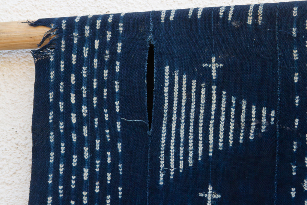 Dogon African Celestial Geometry Indigo Throw