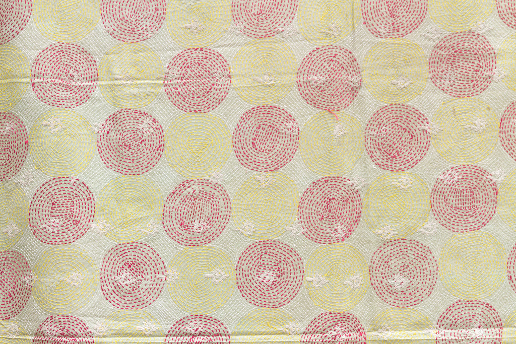 Polka Dot Silk Kantha Reversible Throw