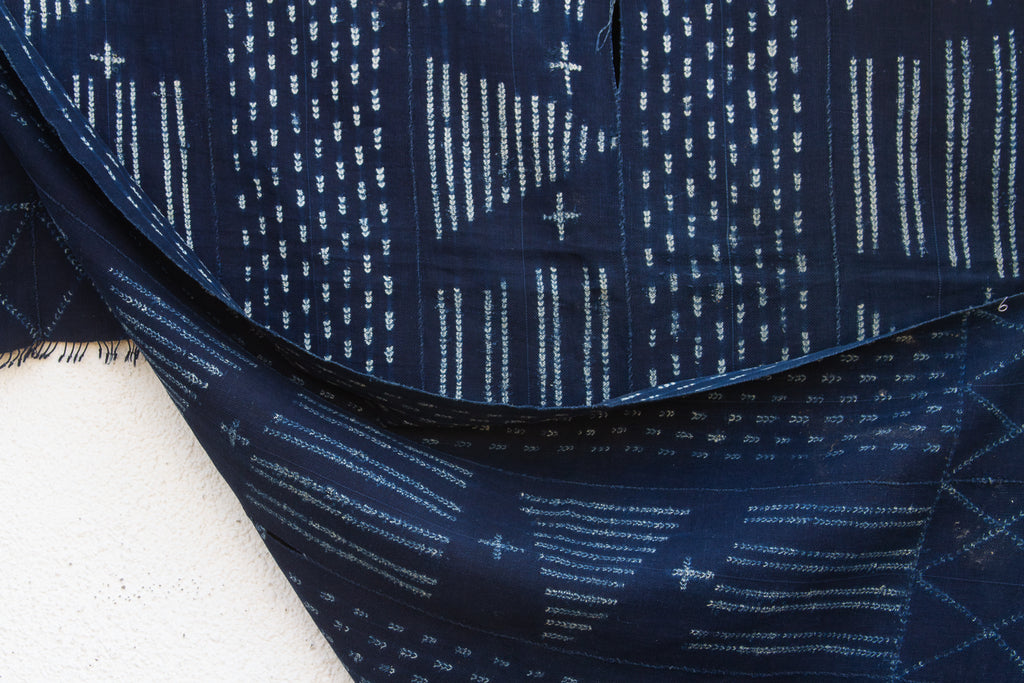 Dogon African Celestial Geometry Indigo Throw