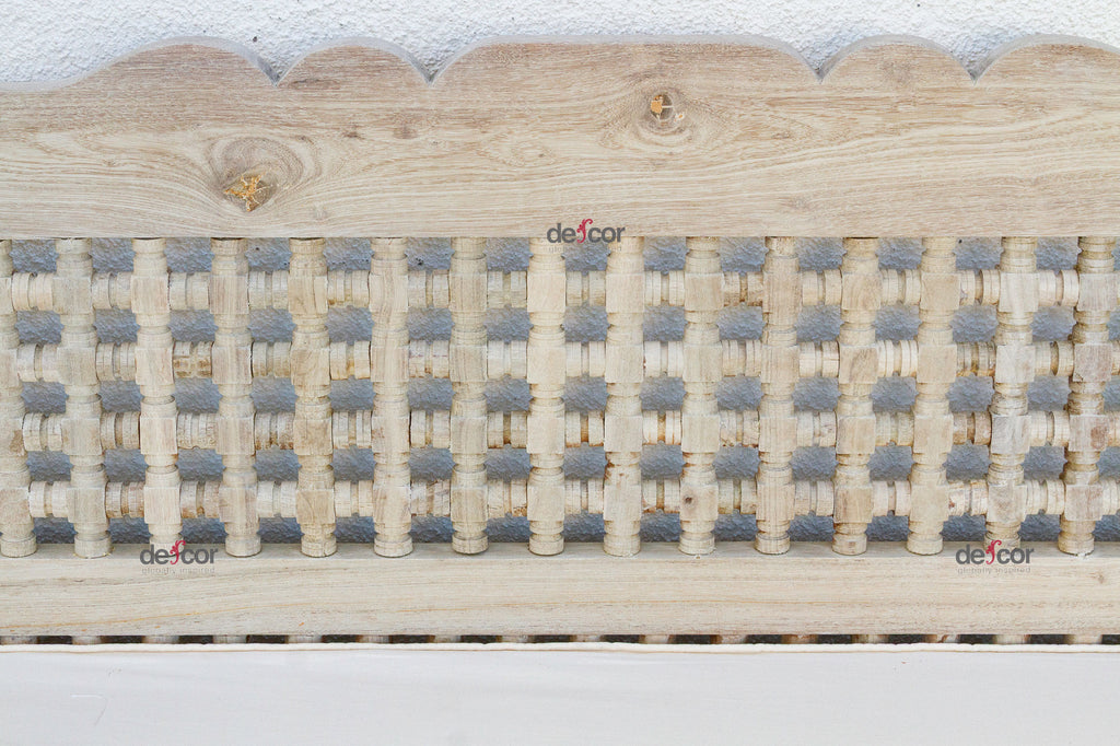 Sun-Bleached Serenity Moroccan Mousharabi Teak Daybed